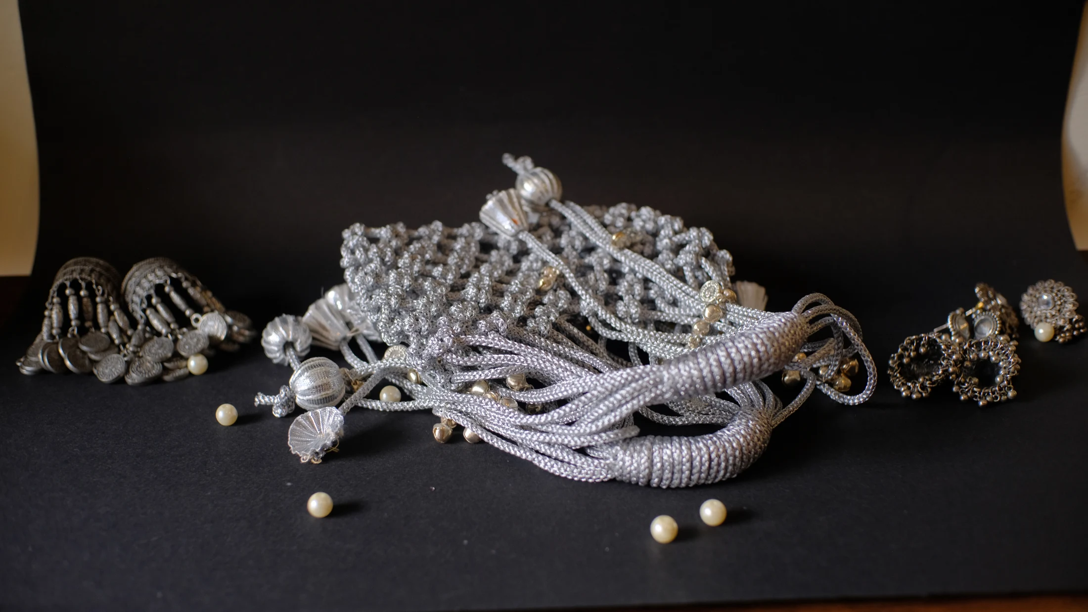 The Moti, Silver & pearl · Draped silhouette